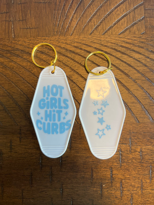 Hot Girls Hit Curbs Keychain